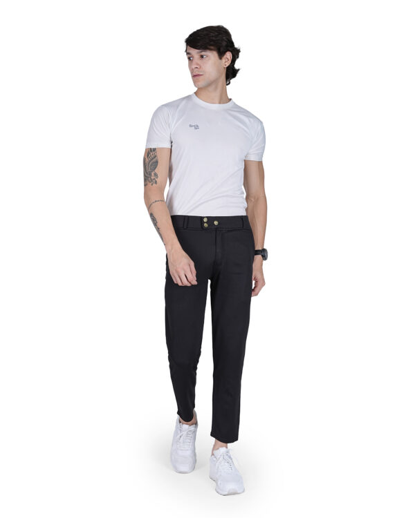 Men Regular Fit Black Trousers