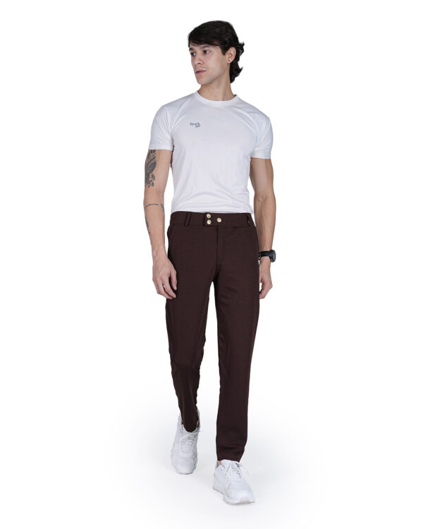Men Regular Fit Brown Trousers