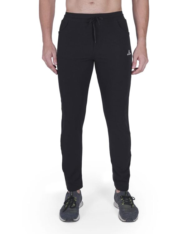 Men Solid Black Track Pants